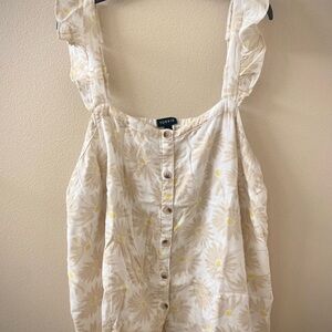 Torrid Cream Ruffled Button Down Blouse